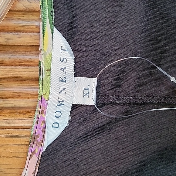 DOWNEAST Border Print DRESS Striped Floral sz XL NWT $42.99 - Picture 4 of 9